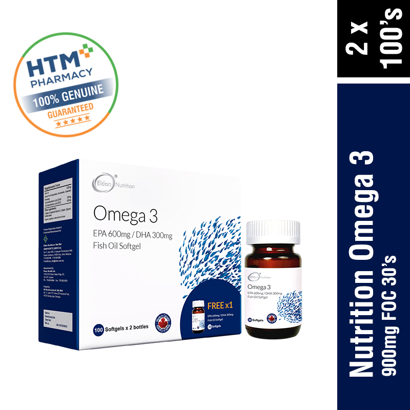 Eldon Nutrition Omega 3 900mg 2 x 100's Foc 30's