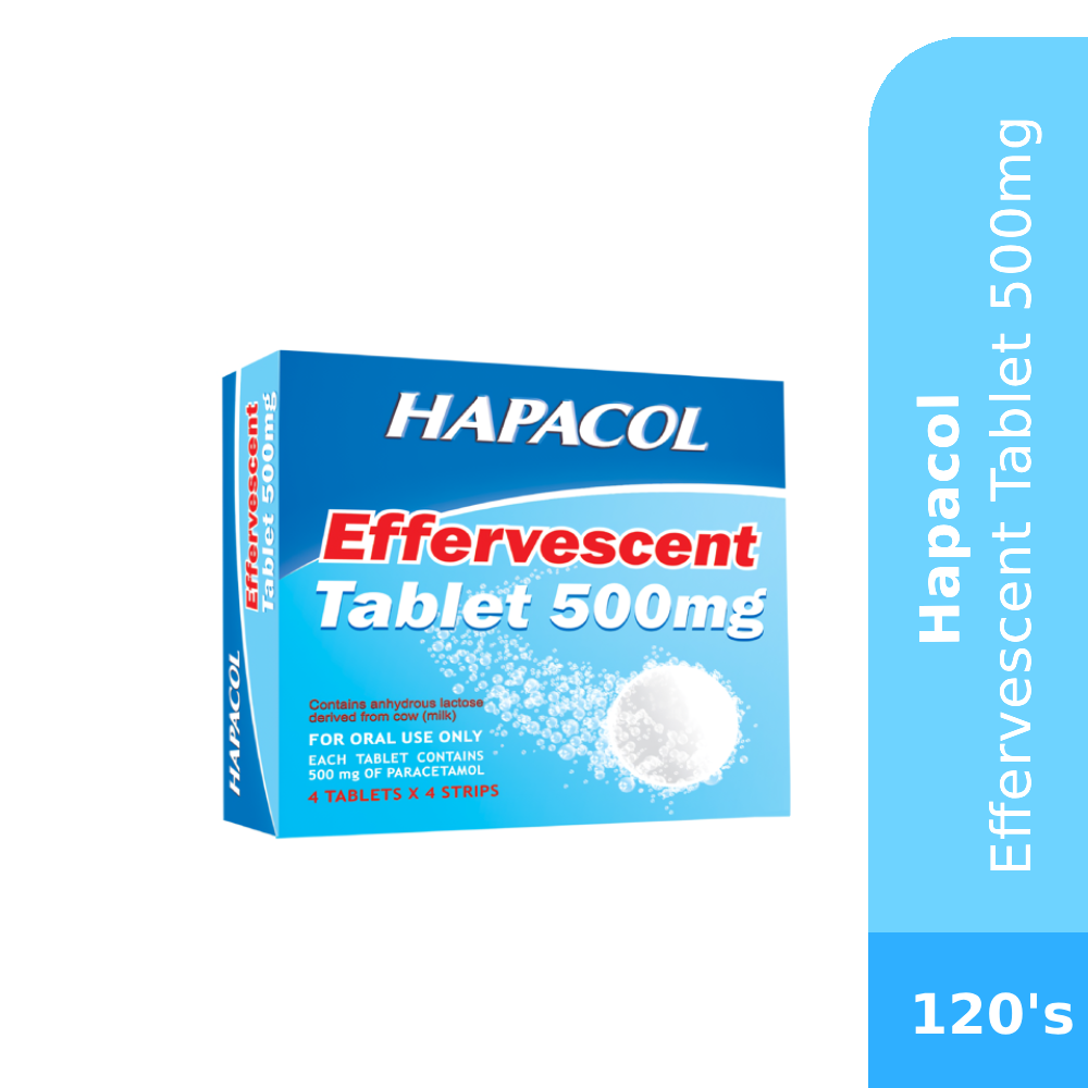 [Online Exclusive] HAPACOL Effervescent Paracetamol Tablet 500mg 4 x 4's