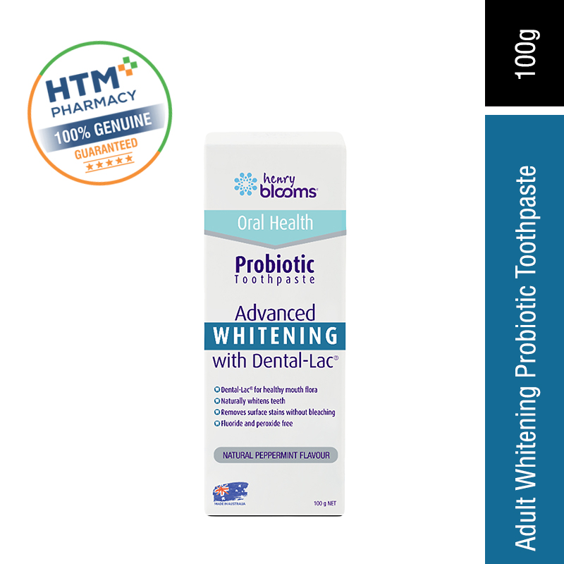 HENRY BLOOMS ADULT WHITENING PROBIOTIC TOOTHPASTE 100G