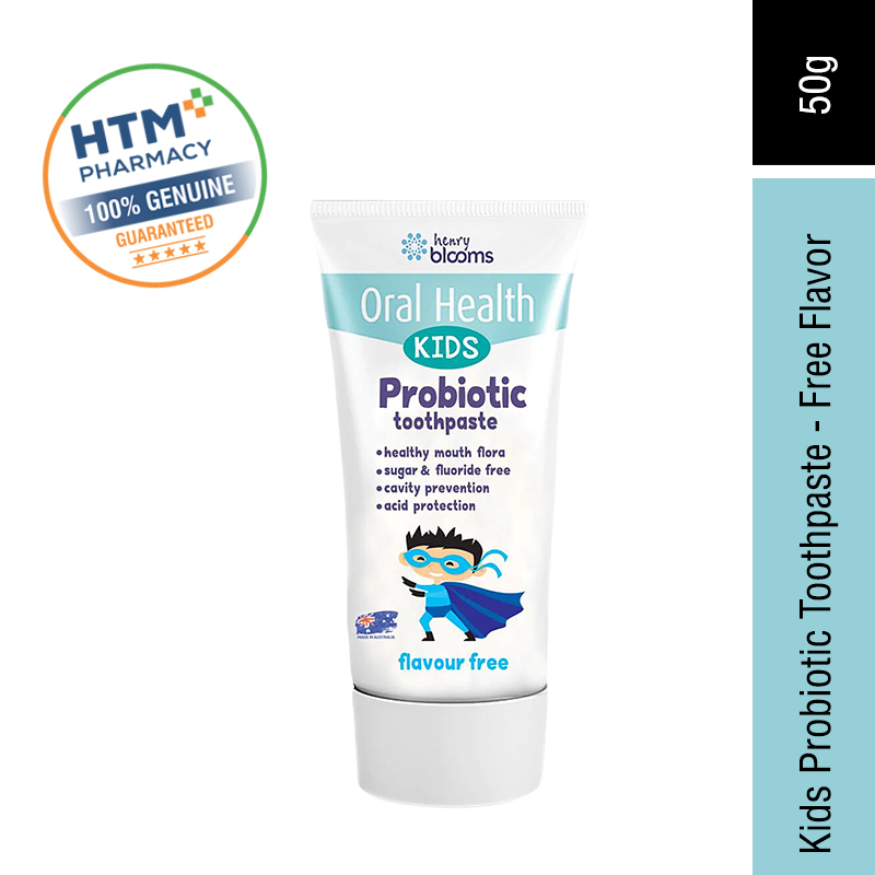 HENRY BLOOMS KIDS PROBIOTIC TOOTHPASTE - FLAVOUR FREE 50G