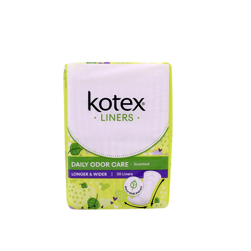 KOTEX FRESH LINERS DAUN SIRIH 30'S - LONGER & WIDER