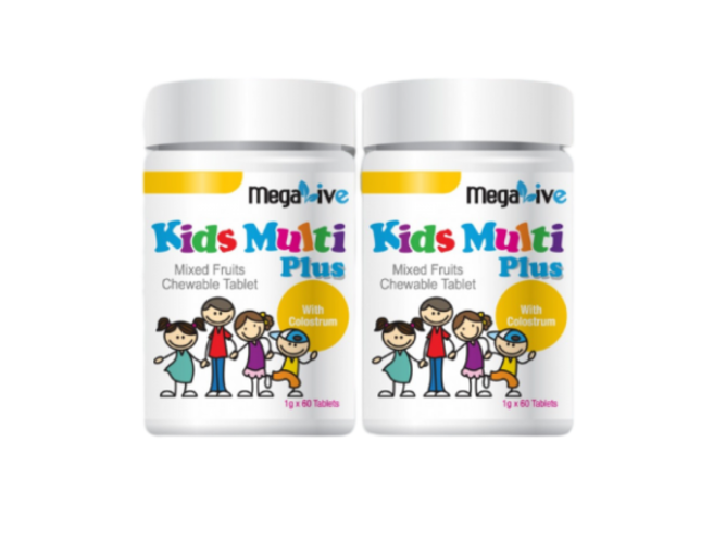 MEGALIVE KIDS Multi Plus 800mg 60's X 2 Multivitamin for Kids, Colostrum, Lysine for Kids