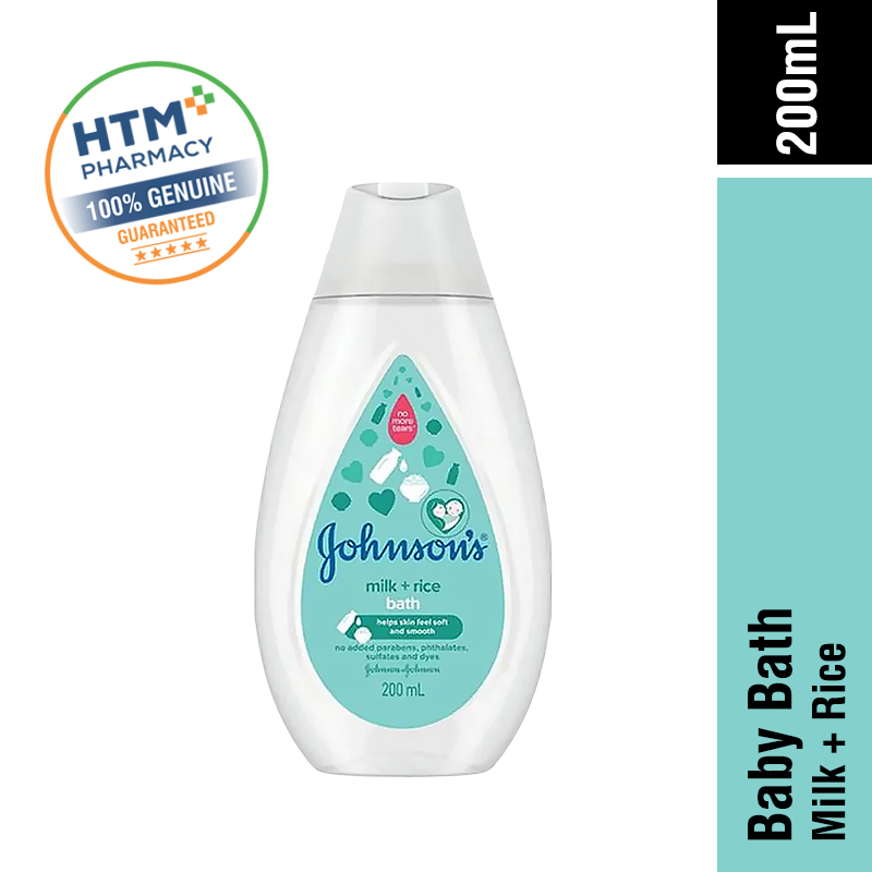 JOHNSONS BABY BATH & WASH 200ML - MILK + RICE