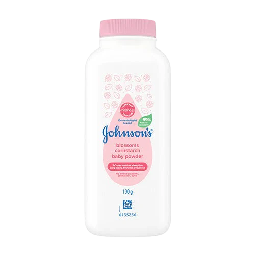 JOHNSON'S Baby Powder Cornstarch 100g - Blossoms, Bedak Baby Johnson