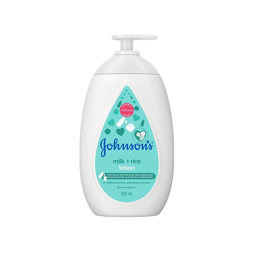 JOHNSONS BABY LOTION 500ML - MILK + RICE