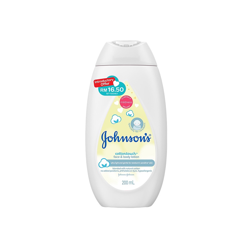 JOHNSONS BABY FACE & BODY LOTION 200ML - COTTONTOUCH