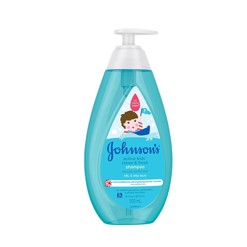 JOHNSONS BABY SHAMPOO 500ML - ACTIVE KIDS CLEAN & FRESH