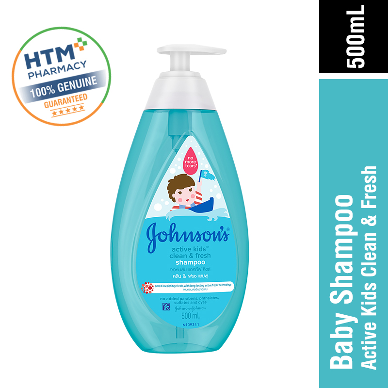 JOHNSONS BABY SHAMPOO 500ML - ACTIVE KIDS CLEAN & FRESH