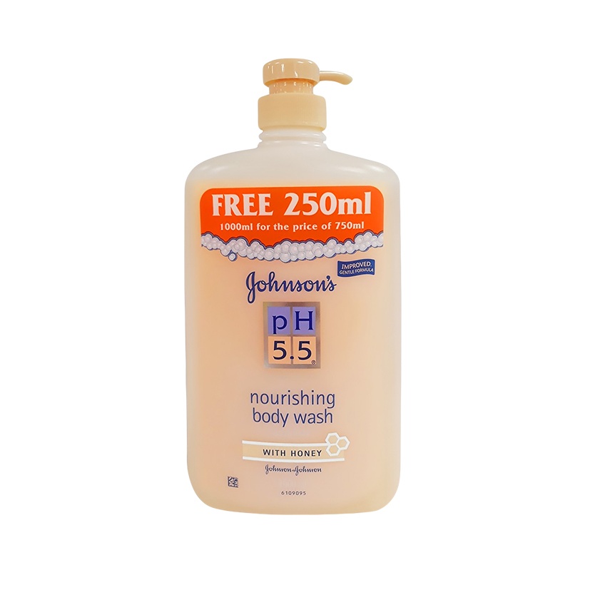 JOHNSONS BABY PH5.5 NOURISHING BODY WASH 750ML FOC 250ML - HONEY