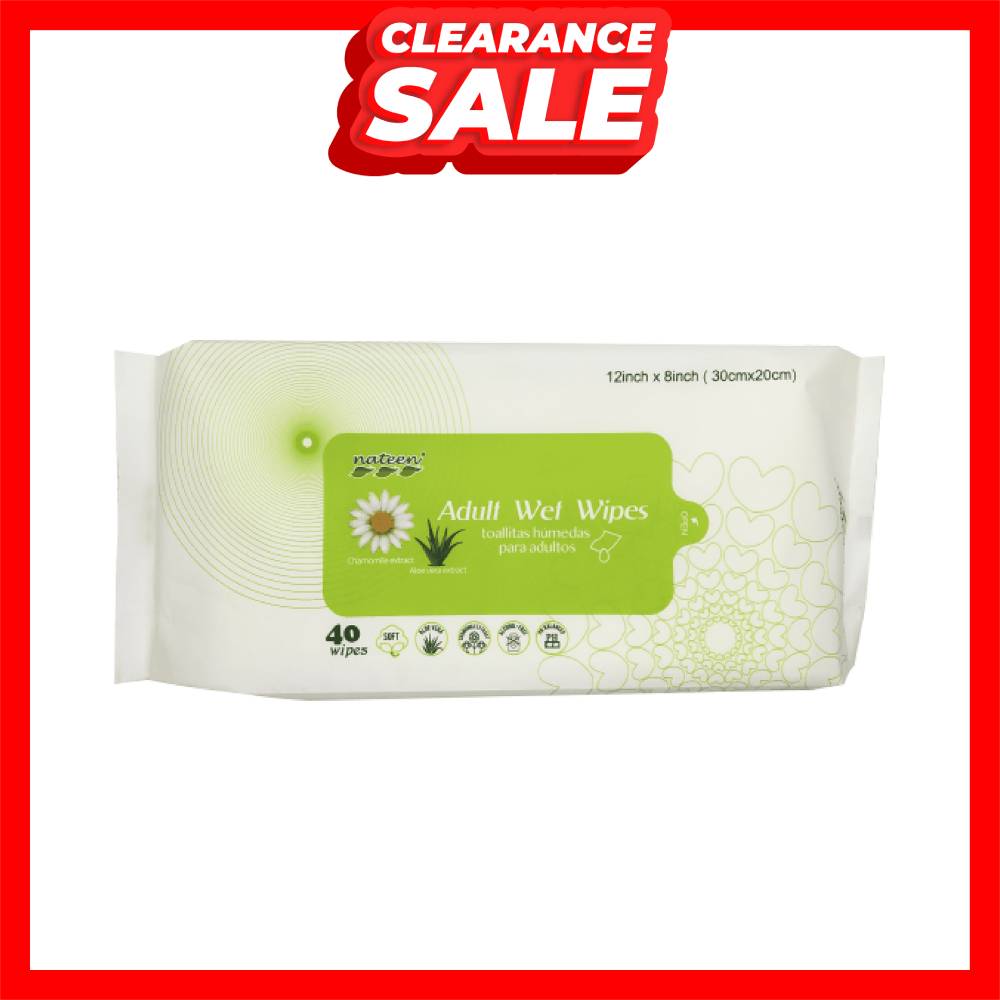[CLEARANCE] ABSORBA NATEEN ADULT WET WIPES 40'S (EXP: 11/25)
