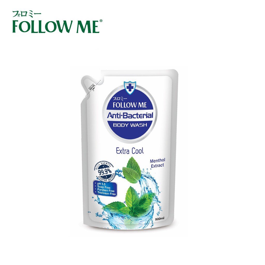 FOLLOW ME ANTIBACTERIAL BODY WASH REFILL PACK 900ML - EXTRA COOL