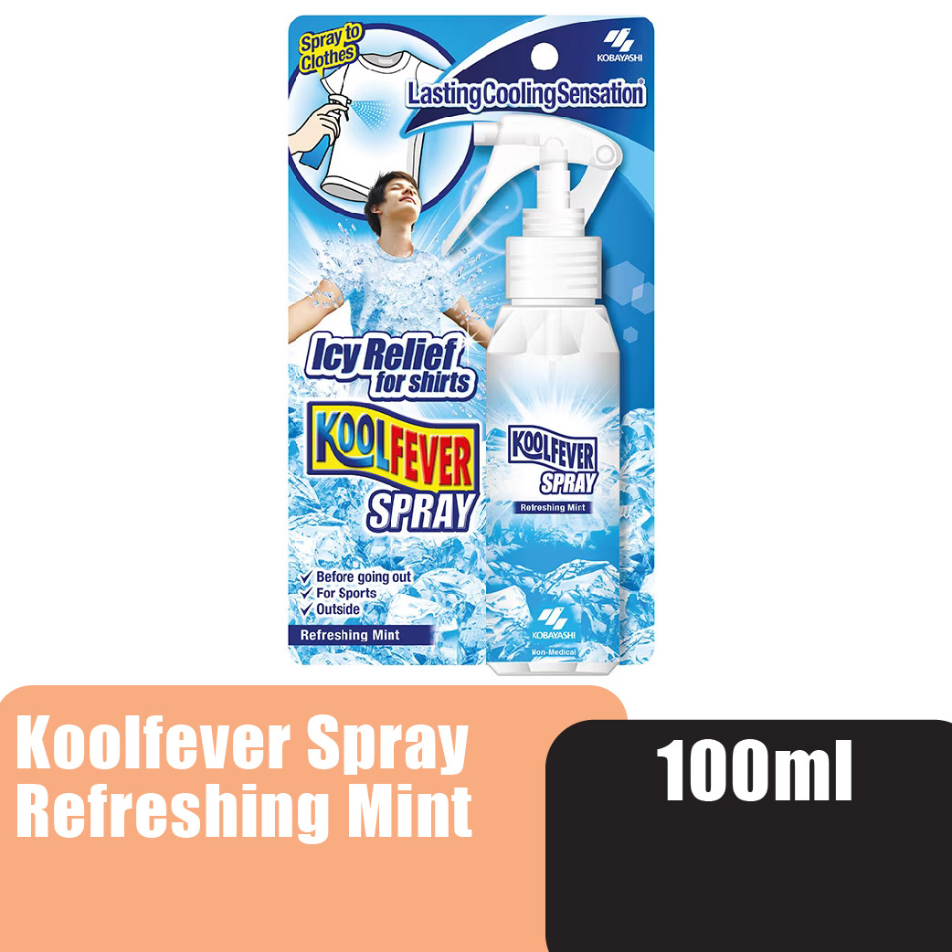 KOOLFEVER Spray Refreshing Mint 100ml for Shirt, Cool Fever for Shirt, Kool Fever with Cooling Effect, Cool Temperature