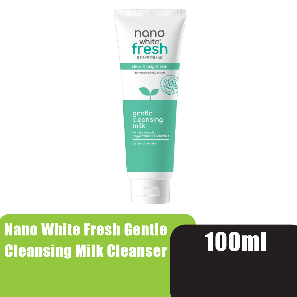 Nanowhite Fresh Gentle Cleansing Milk Cleanser 100ml Brightening Facial cleanser Pencuci muka 洗臉霜洗面奶