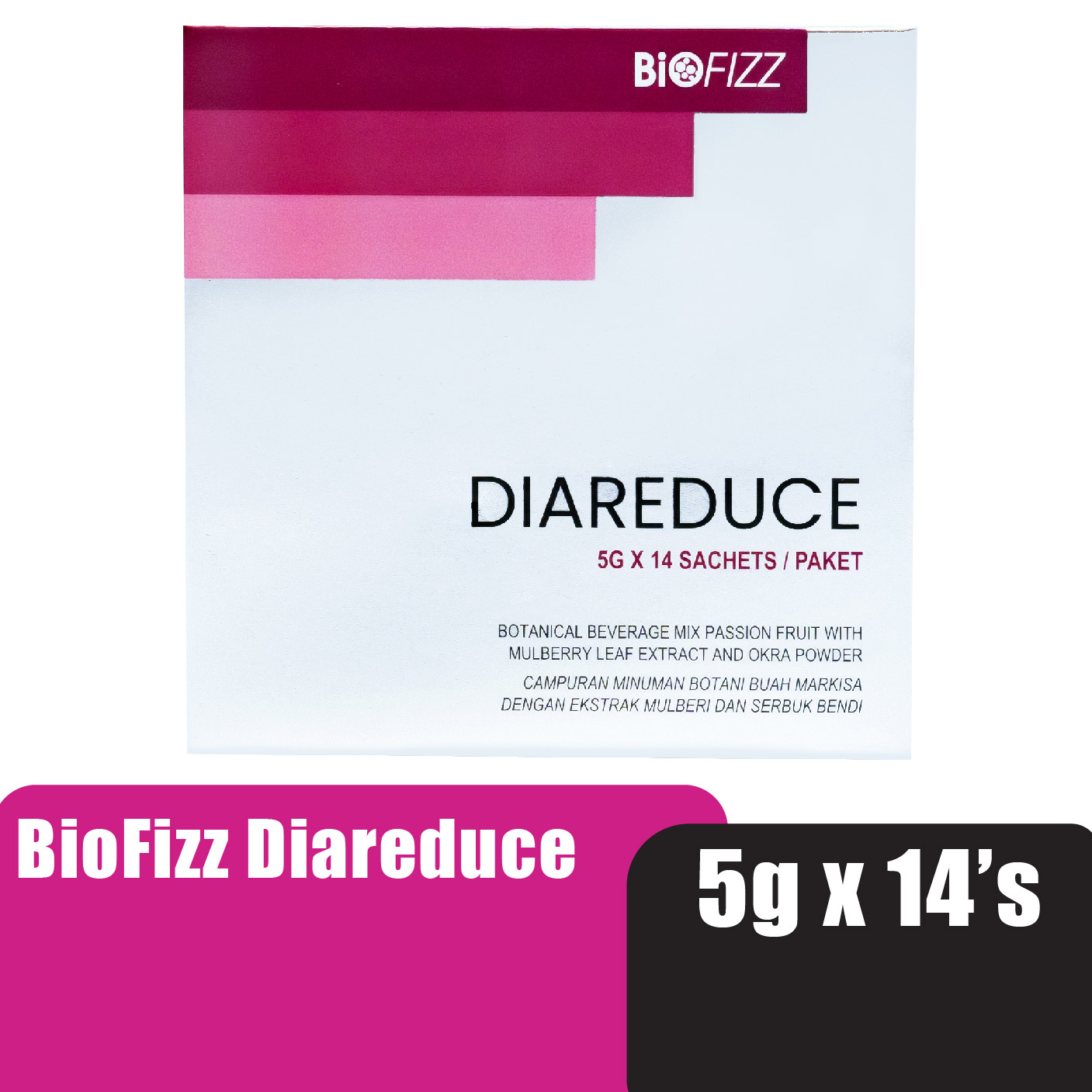 BIOFIZZ Diareduce 5g X 14'S Slimming Product Weight Loss Supplement Diabetes Cholesterol 瘦身