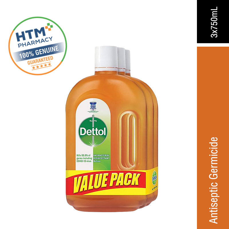 DETTOL ANTISEPTIC-GERMICIDE 750ML X 3