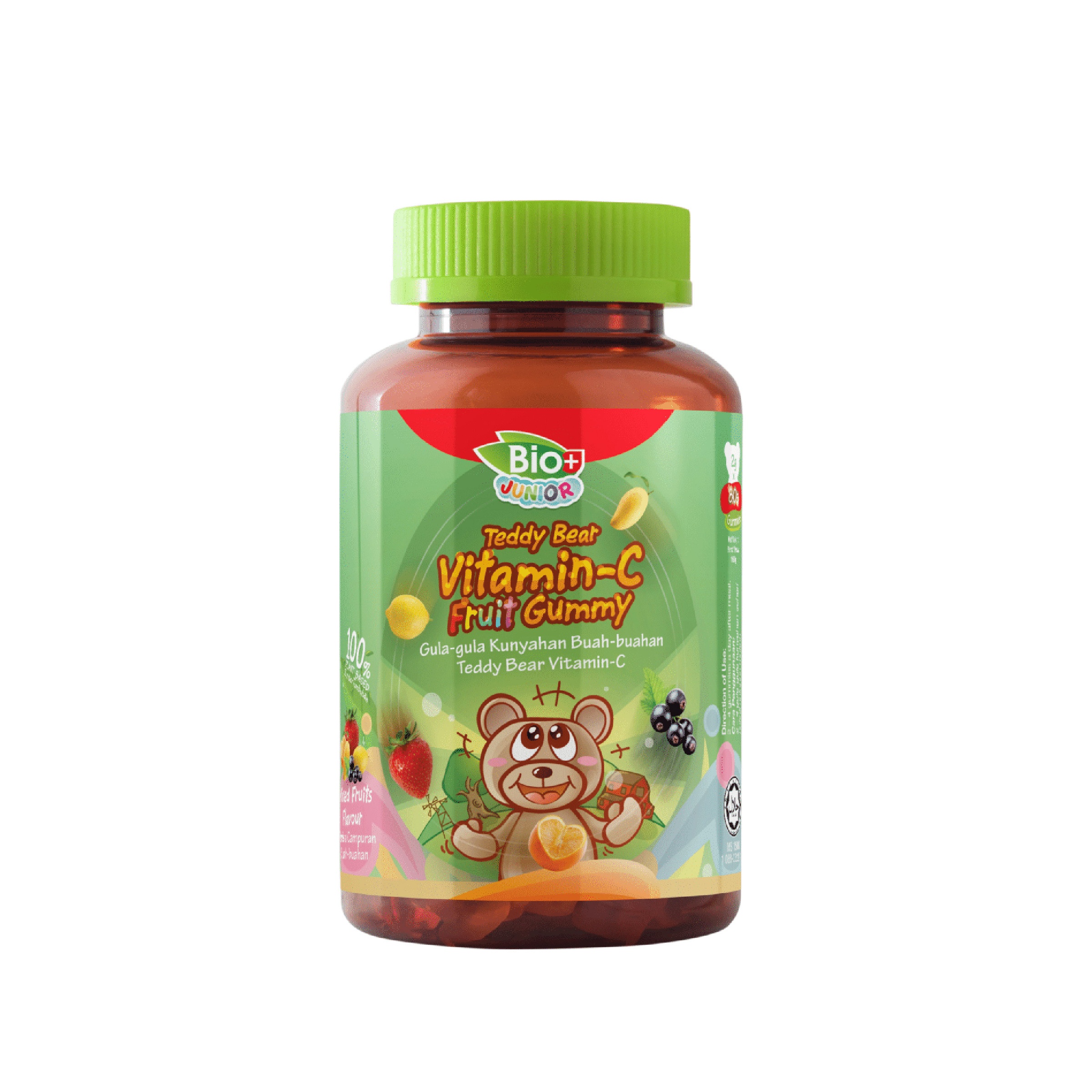 BIO+ Junior Teddy Bear Vitamin-C Gummy for kids 160g 80's vitamin kanak kanak 維他命 c 软糖