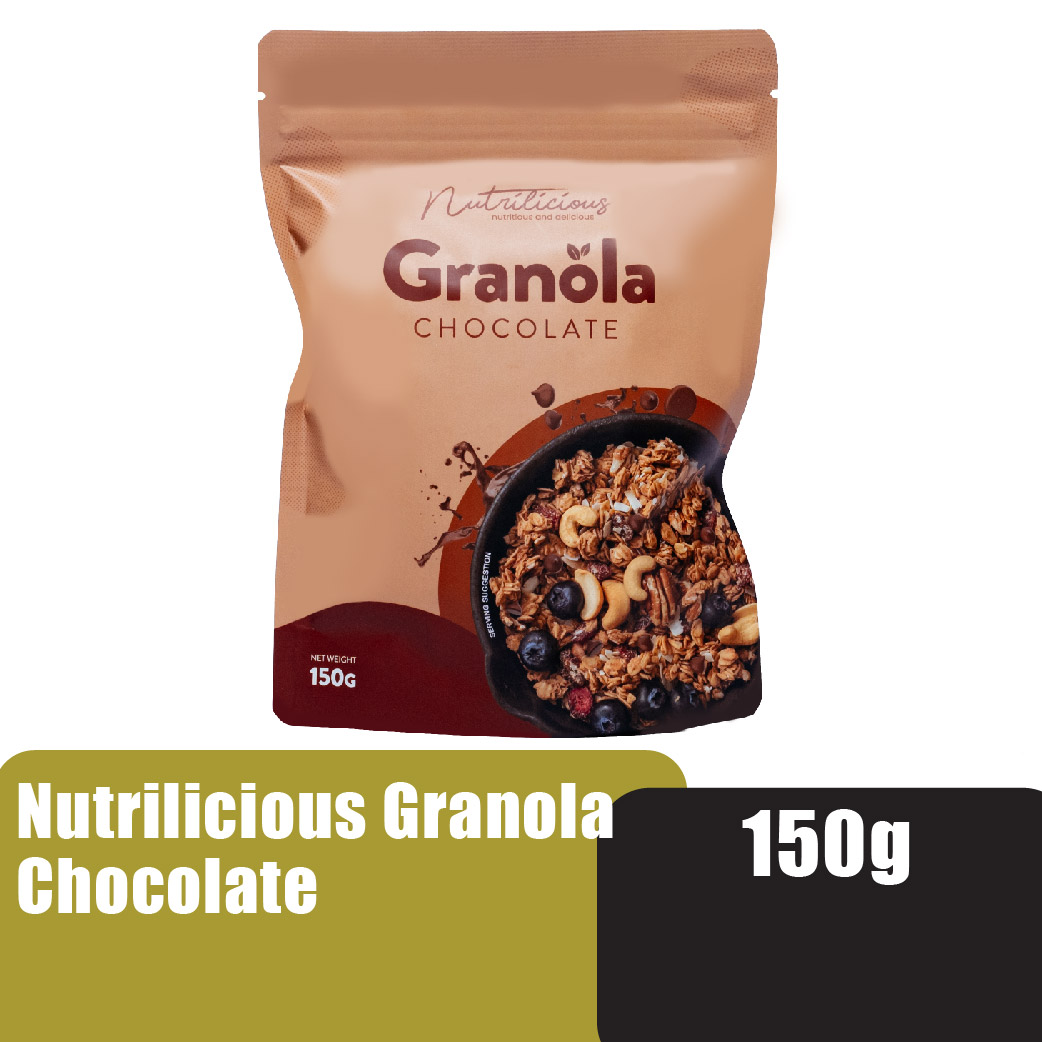 NUTRILICIOUS - Chocolate Granola Cereal Diet 150g (Granola Oat Dark Chocolate / Oatmeal Diet / Granola Dark Chocolate /