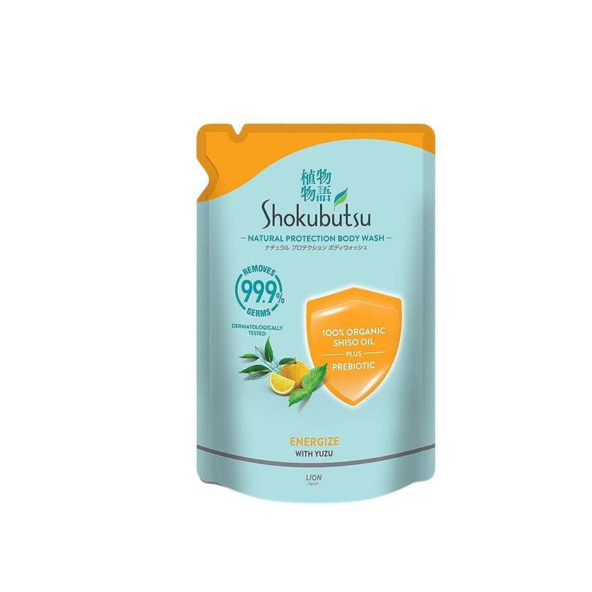 SHOKUBUTSU NATURAL PROTECTION BODY WASH 800G (REFILL PACK) -  ENERGIZE