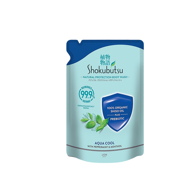 SHOKUBUTSU NATURAL PROTECTION BODY WASH 800G (REFILL PACK) -  AQUAL COOL