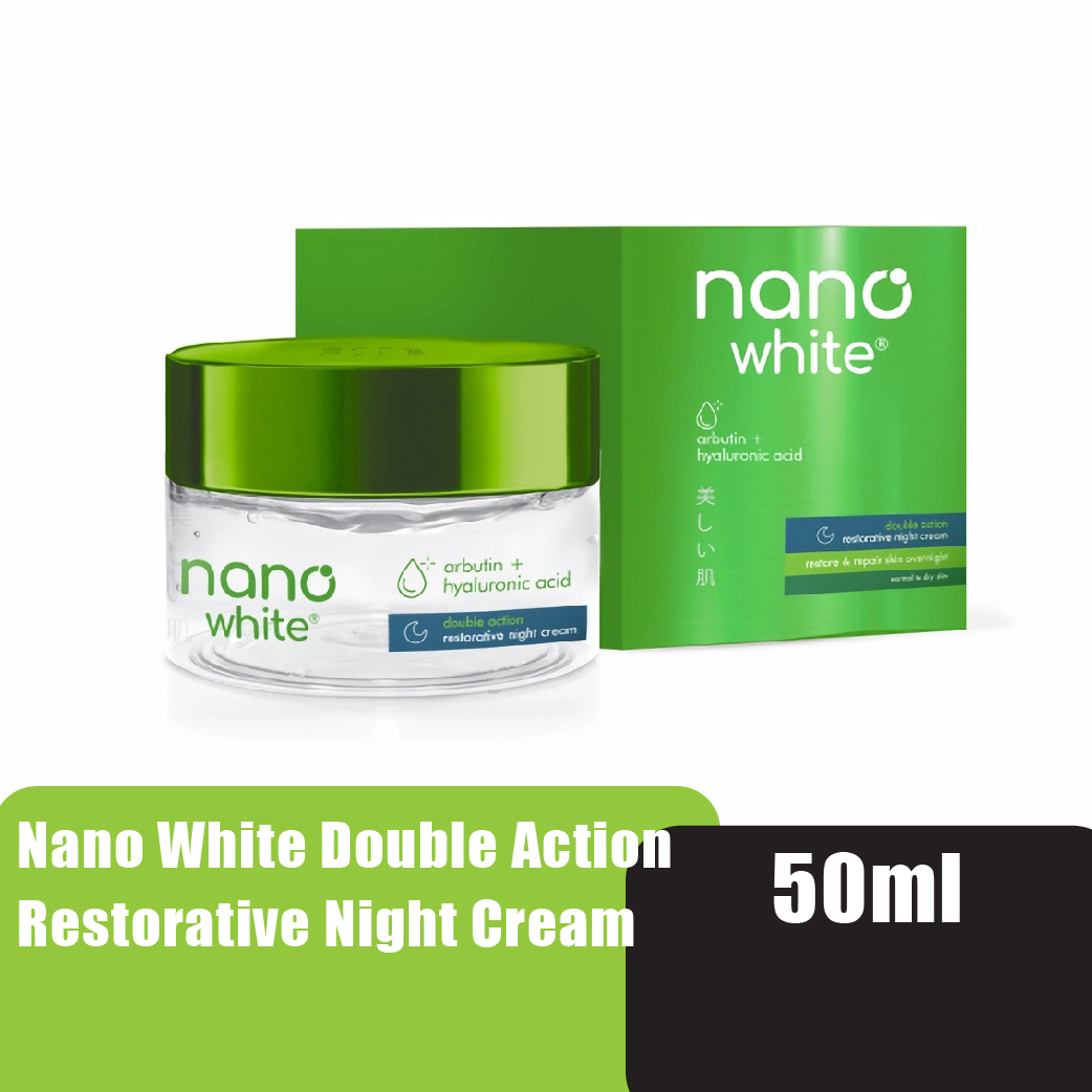 Nanowhite Double Action Restorative Night Cream 50ml Skincare Hyaluronic acid + Arbutin anti-aging