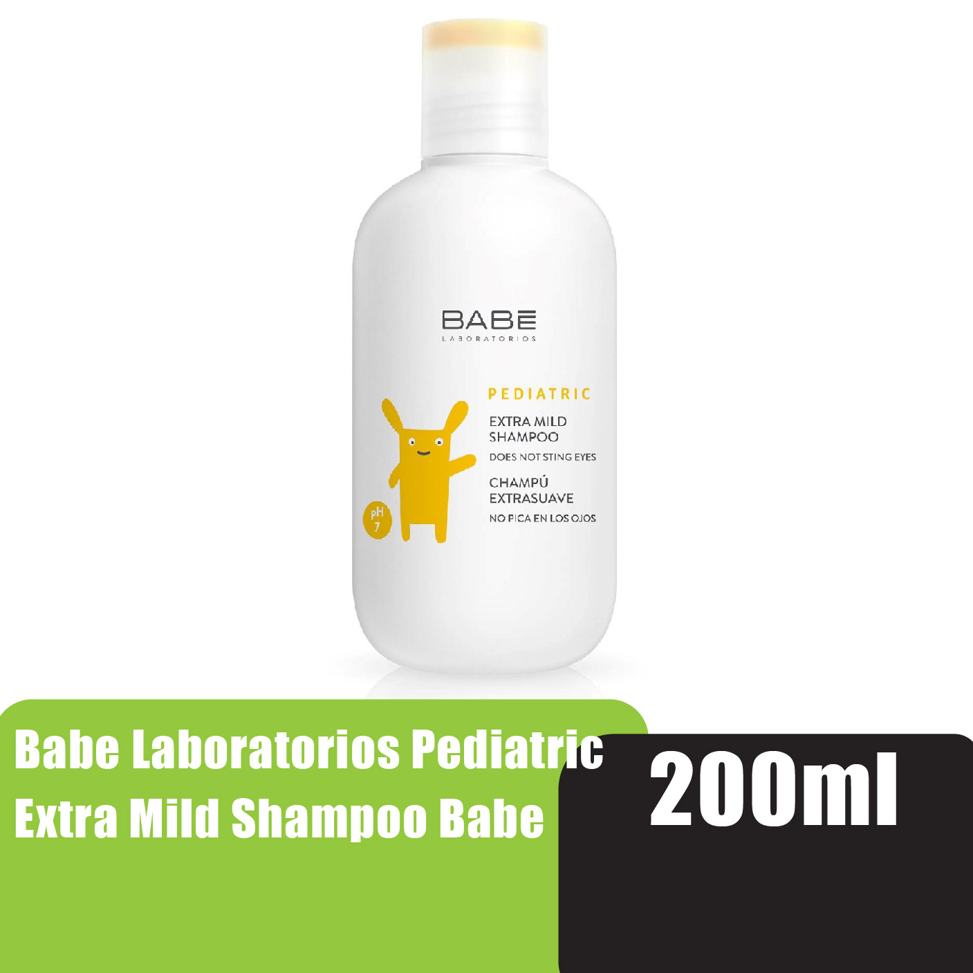 BABE LABORATORIOS Pediatric Extra Mild Shampoo 200ml - Baby Shampoo with Conditioner (for The Scalp of Baby & Kids)