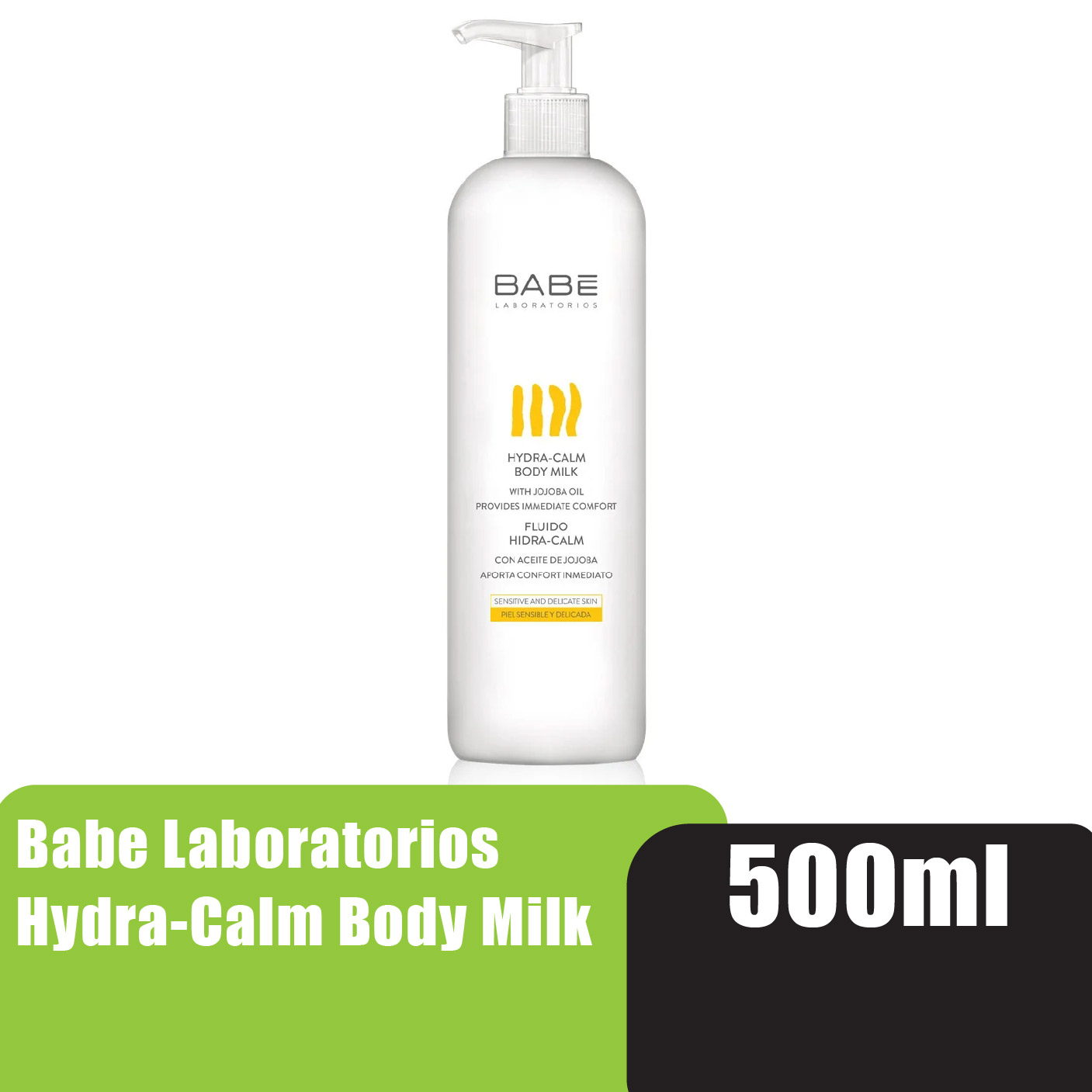 BABE LABORATORIOS Hydra-Calm Body Milk 500ml with Jojoba Oil & Glycerine - Body Lotion (for All Skin Type)