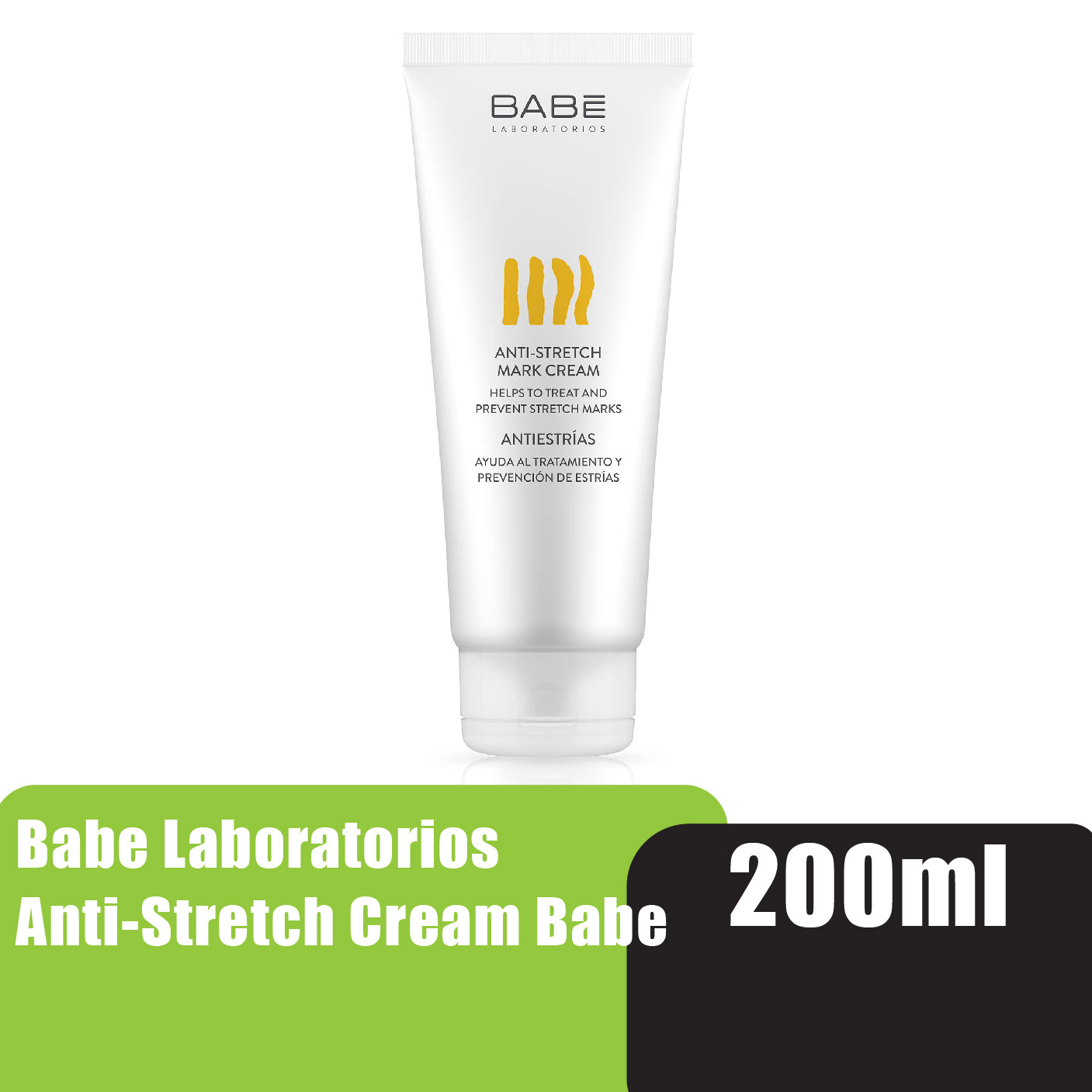 BABE LABORATORIOS Anti Stretch Mark Cream 200ml with Rosehip Oil (for All Skin Types)