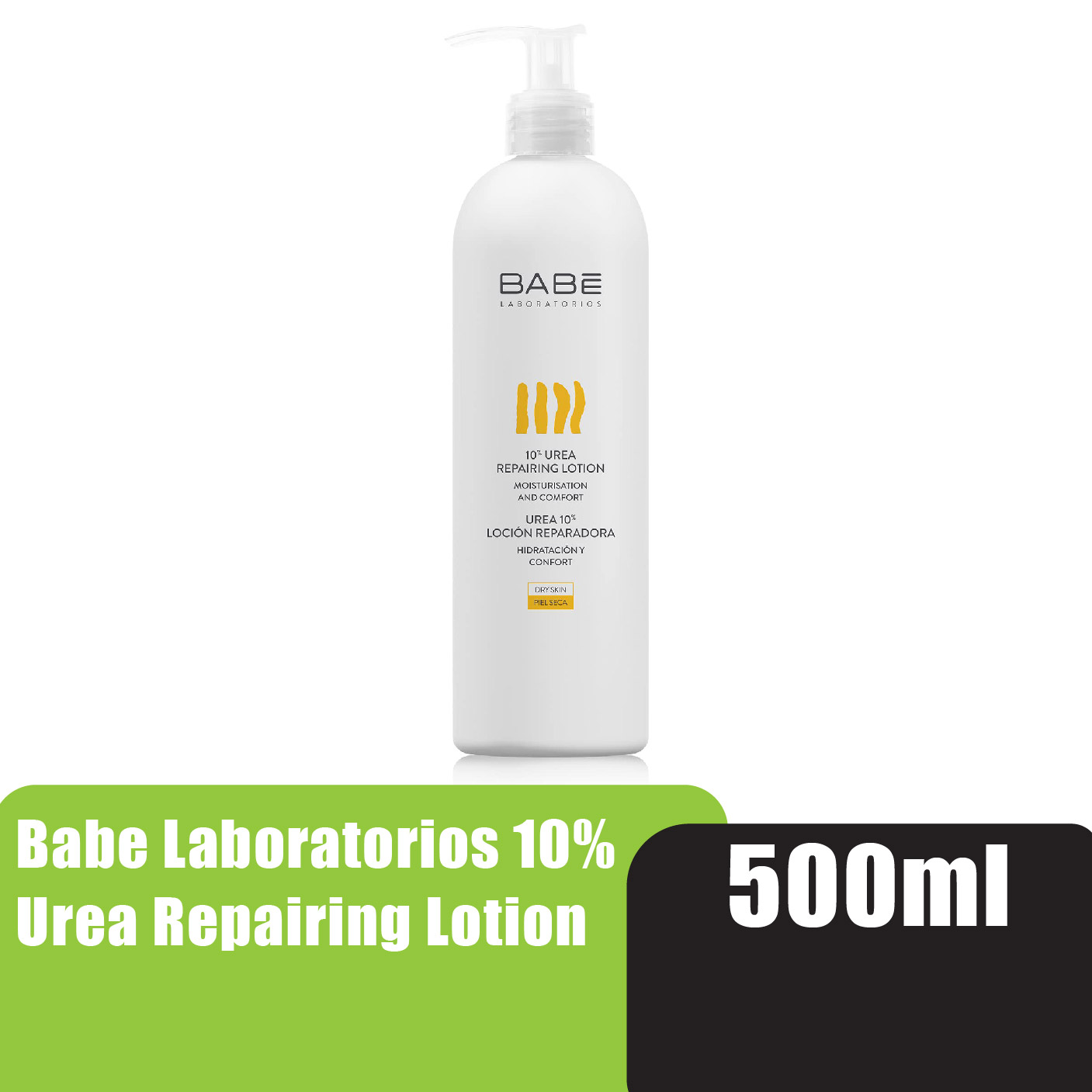 BABE LABORATORIOS 10% Urea Repairing Lotion 500ml with Shea Butter and Soy - Skin Repair Lotion and Moisturizer