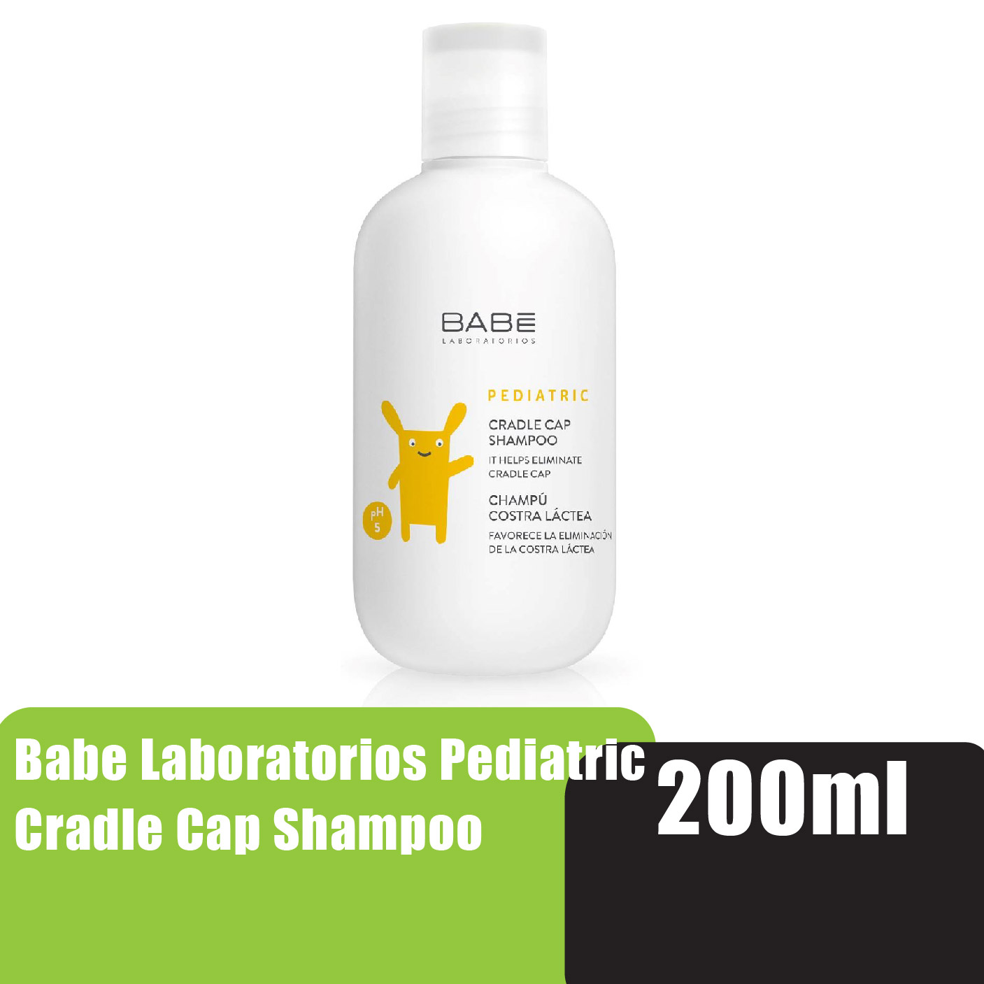 BABE LABORATORIOS Pediatric Cradle Cap Shampoo 200ml - Baby Shampoo with Condioner (for The Scalp of Baby and Kids)