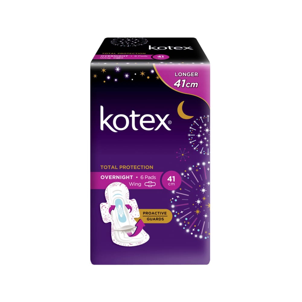 KOTEX TOTAL PROTECTION OVERNIGHT 41CM 6'S