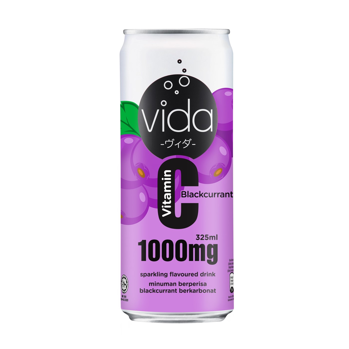 VIDA VITAMIN C 1000MG SPARKLING JUICE 325ML - BLACKCURRANT