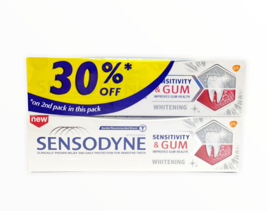 SENSODYNE SENSITIVITY & GUM WHITENING 100G X 2