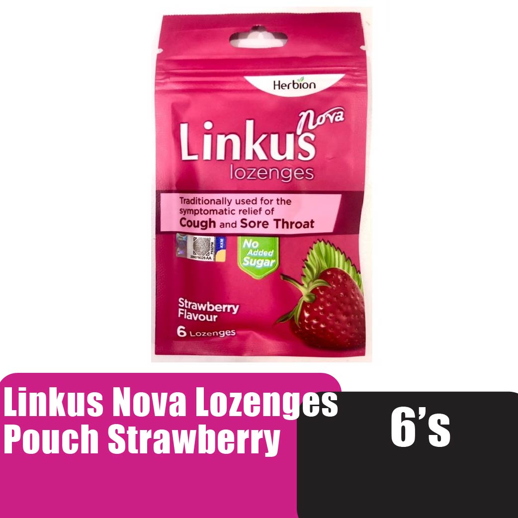Linkus Nova Lozenges Pouch 6's - Strawberry Flavour