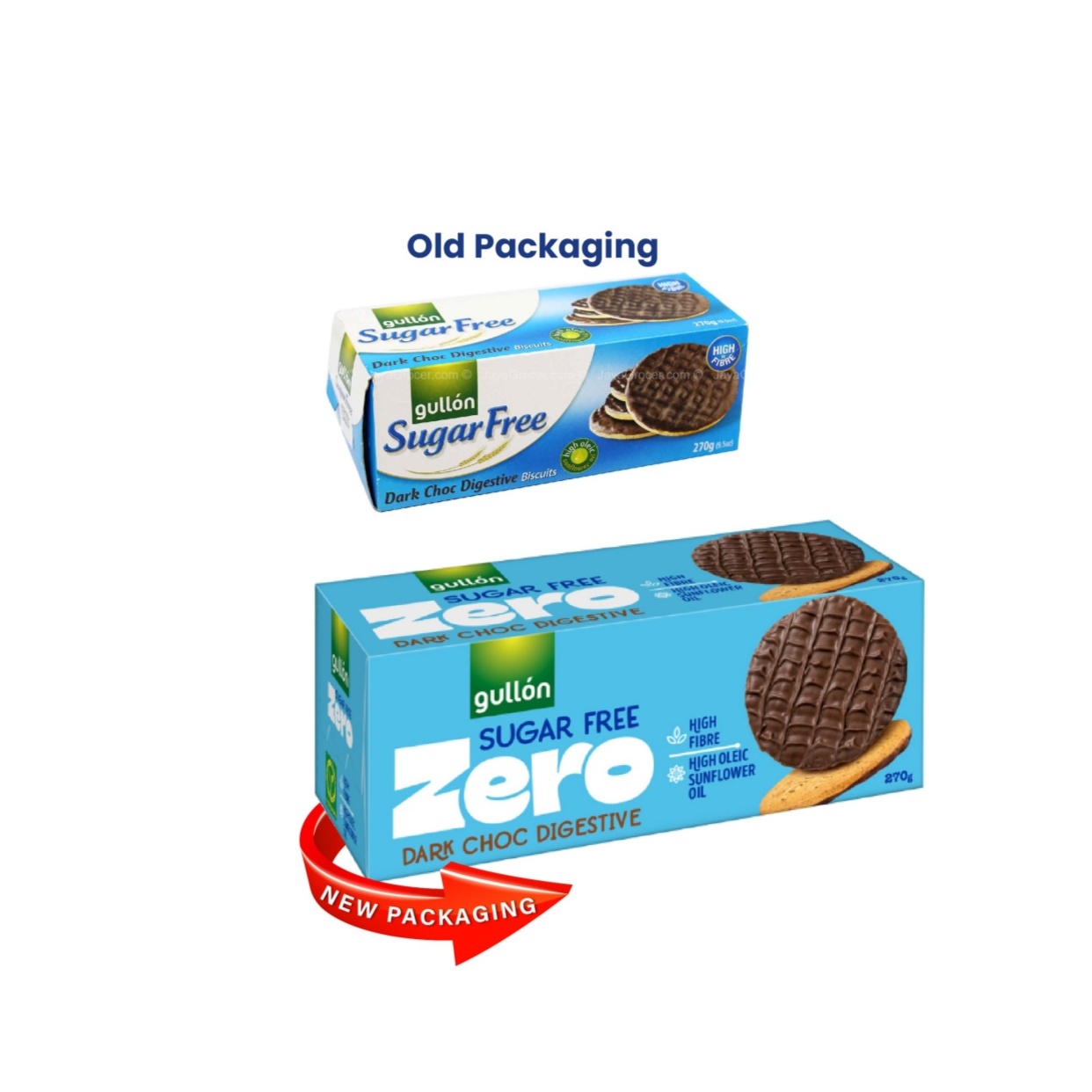 GULLON SUGAR FREE DARK CHOC DIGESTIVE BISCUITS 270G