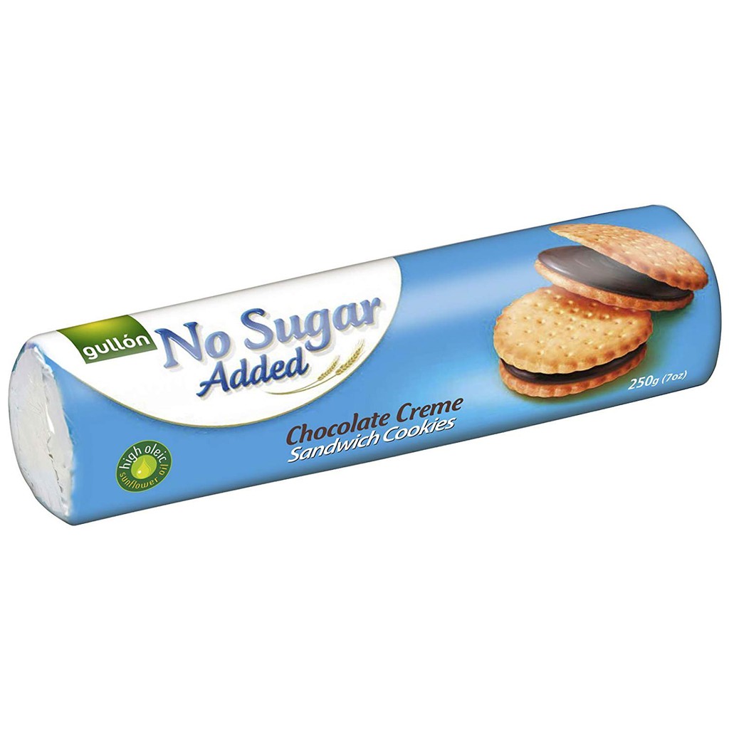 GULLON NO SUGAR ADDED CHOCOLATE CREAM BISCUIT 250G