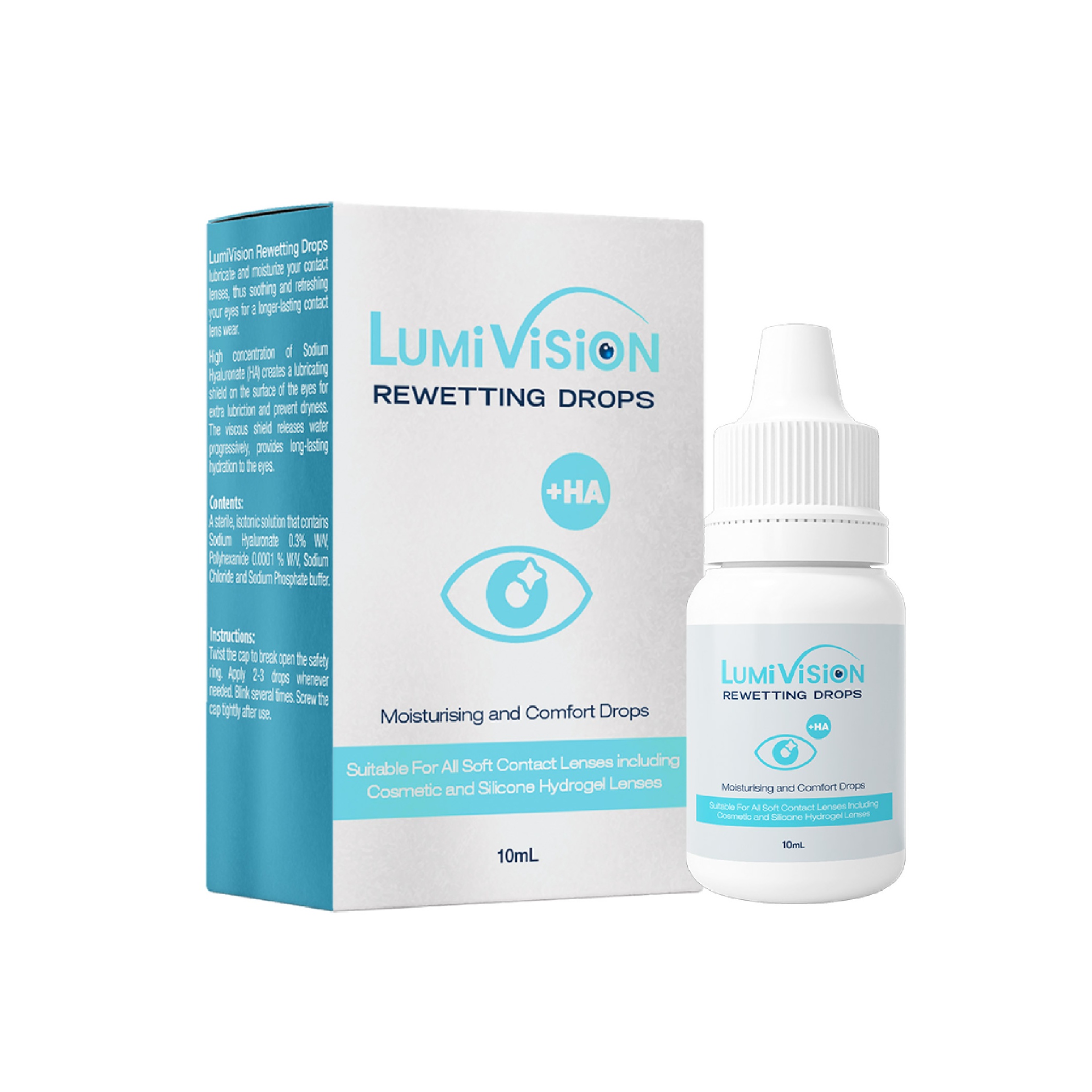 LUMIVISION Rewetting Drops 10ml Eye Drops for Dry Eye & Contact Lens,  眼药水,  Eye Care