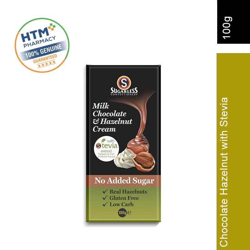 Sugarless Dark Chocolate & Almond With Stevia 150g