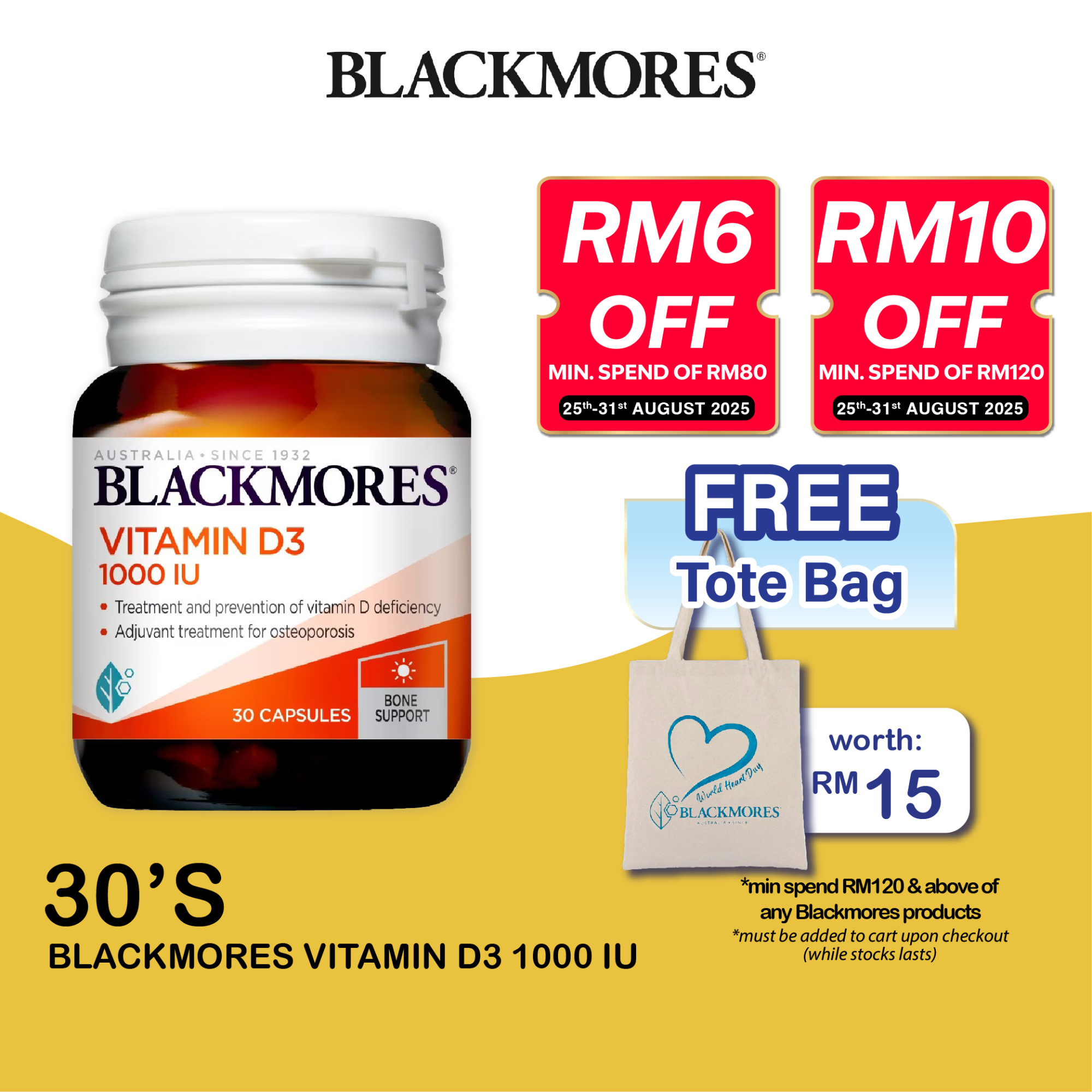 BLACKMORES VITAMIN D3 1000IU 30'S