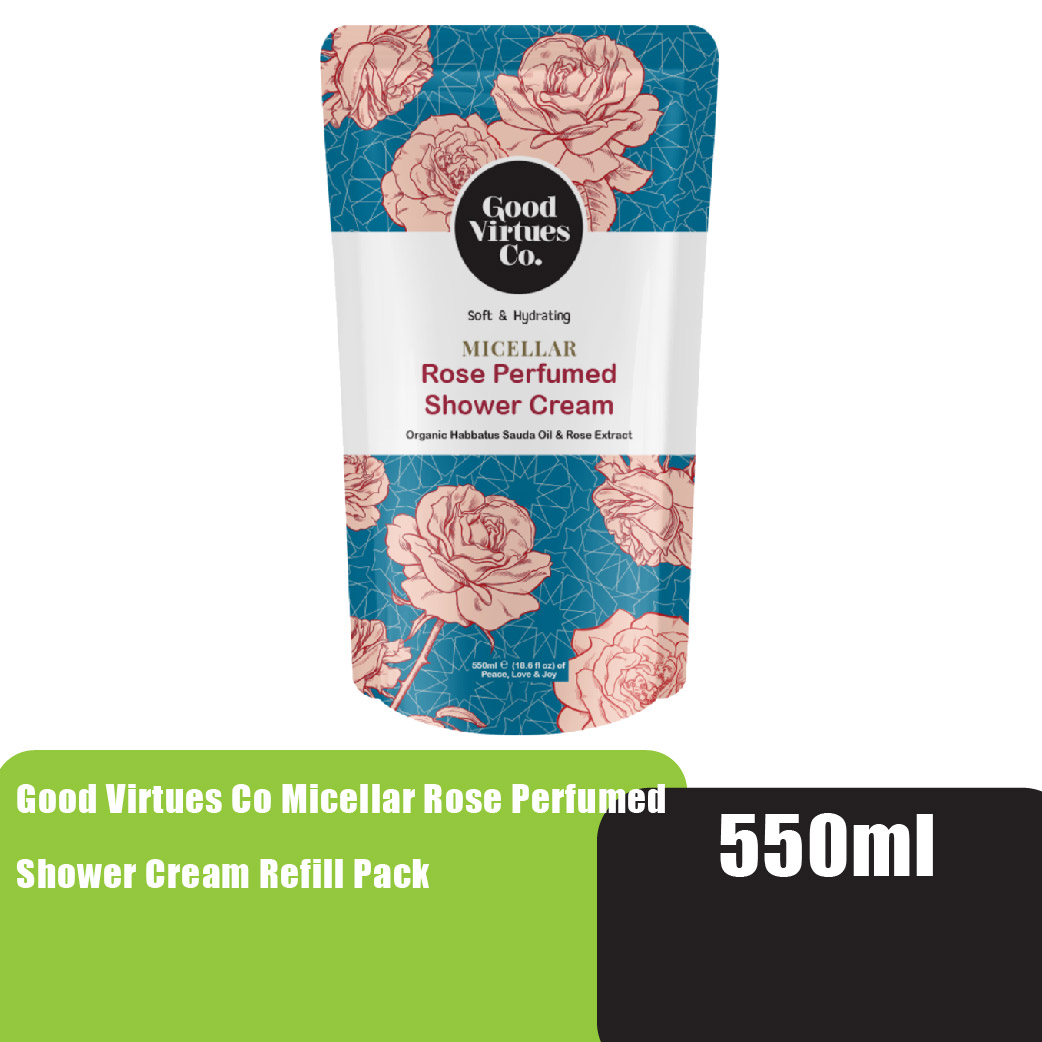 Good Virtues Co Micellar Rose Perfumed Shower Cream Refill Pack 550ml