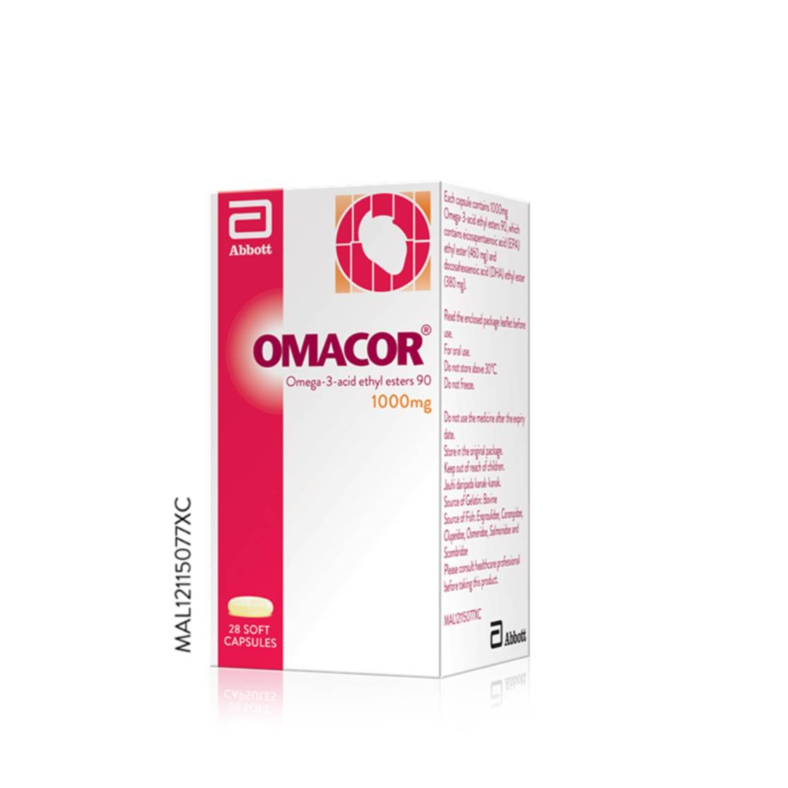 OMACOR Omega 3 Fish Oil 1000mg 28's for Heart Health, Cholesterol Support, Omega 3 Supplement