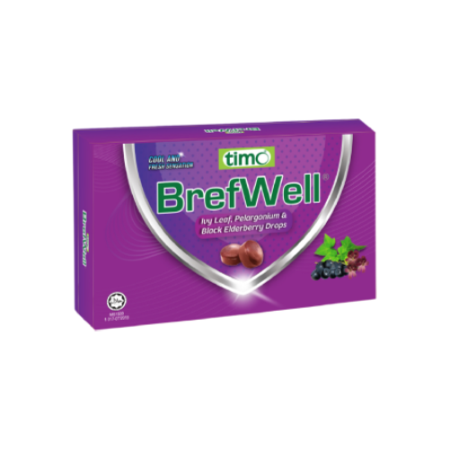 (CLR)TIMO BREFWELL IVY LEAF, PELARGONIUM & BLACK ELDERBERRY DROPS 2.5G X 6 (EXP:31/3/2027)