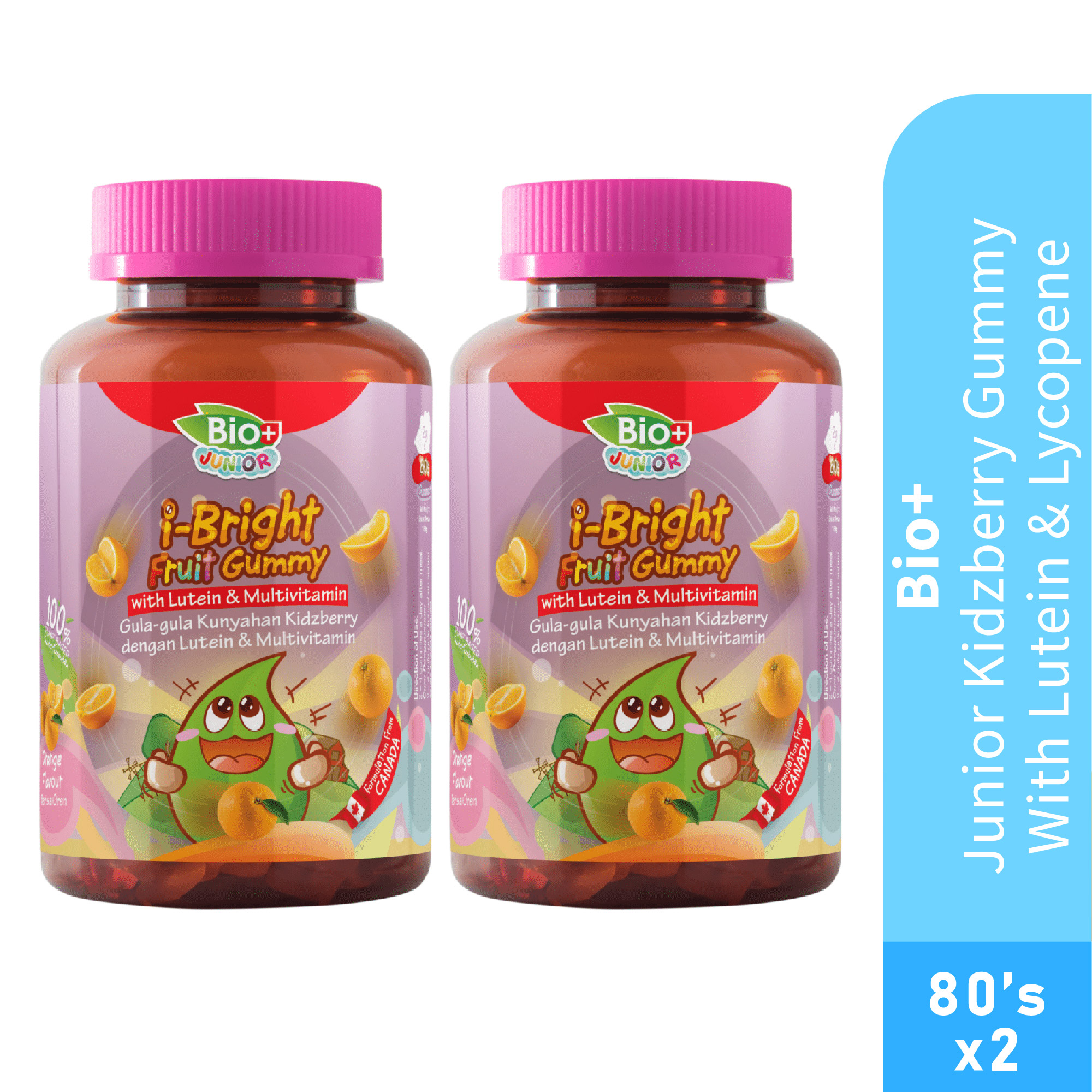 BIO+ Junior Kidzberry Gummy with Lutein & Lycopene 80's X 2 Eye Supplement for kids Eye gummy 護眼保健品 葉黃素儿童