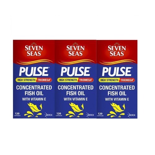SEVEN SEAS PULSE HIGH STRENGTH CONCENTRATED FISH OIL WITH VITAMIN E 120'S X 3