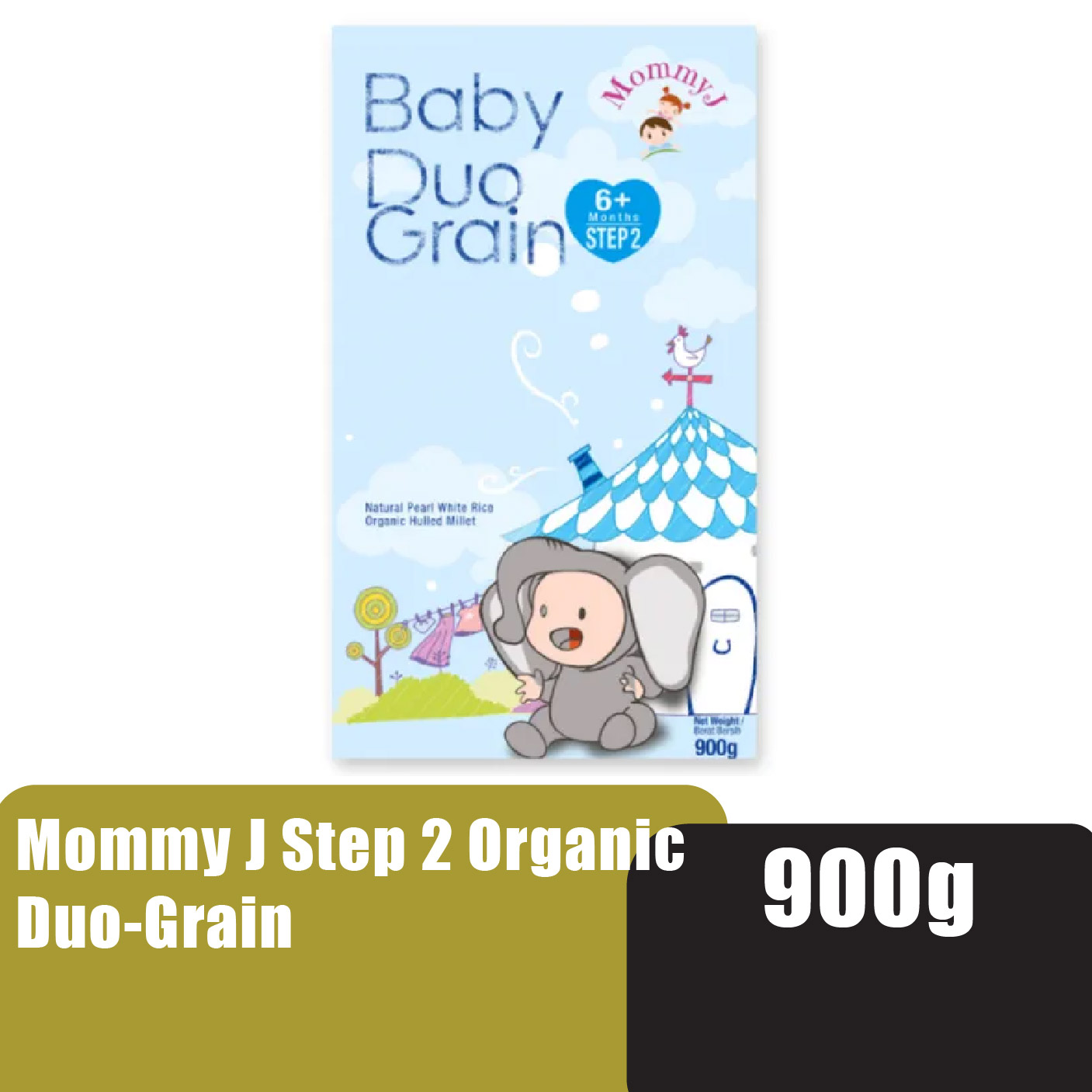 MOMMY J Step 2 Organic Duo-Grain 900g - Halal Baby Food, Makanan Baby for 6+ Months
