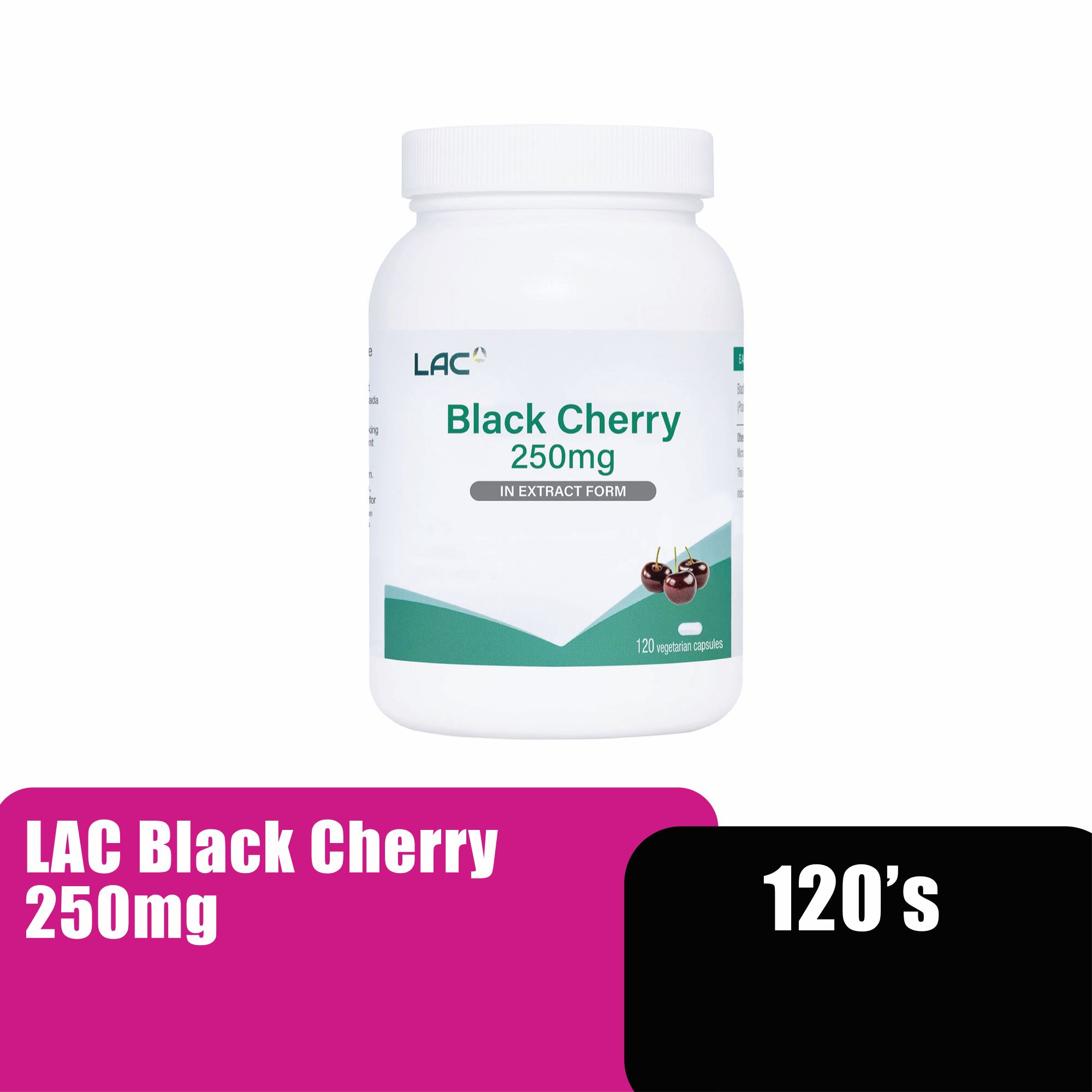 LAC BLACK CHERRY 250MG CAPSULE 120S