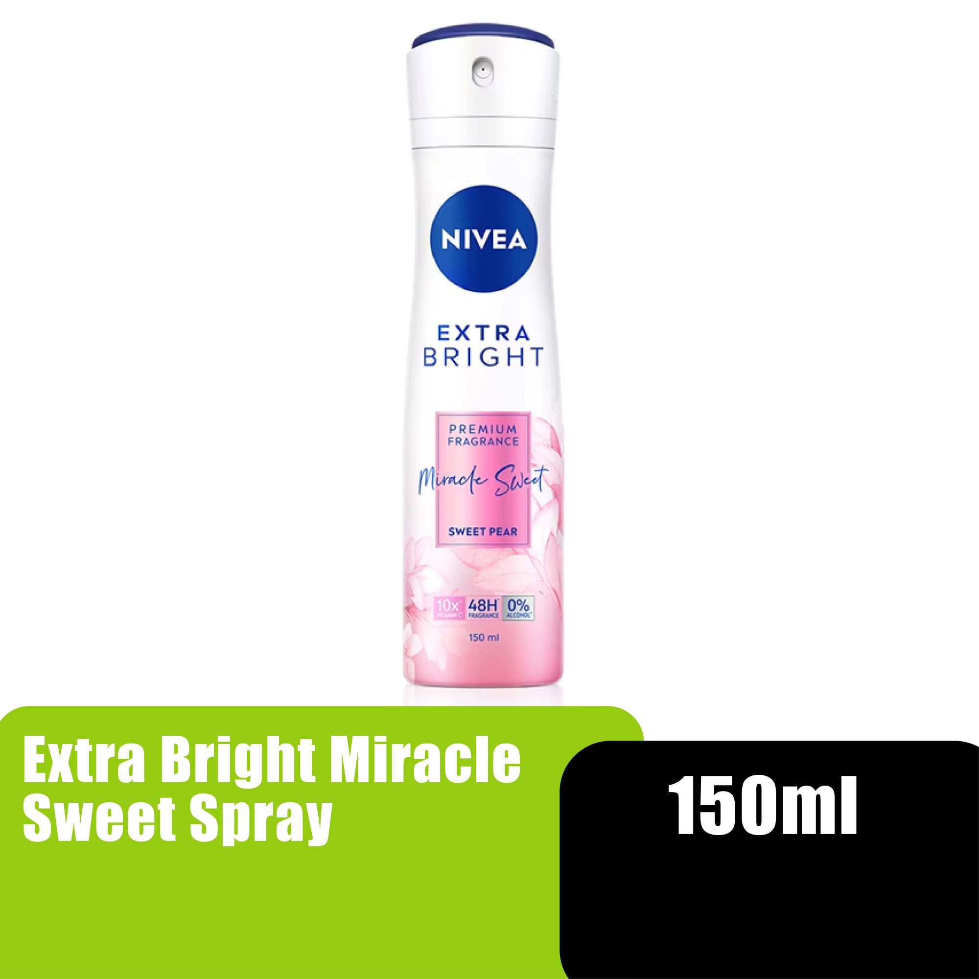 NIVEA DEODORANT FEMALE SPRAY 150ML - EXTRA BRIGHT MIRACLE SWEET (98537)