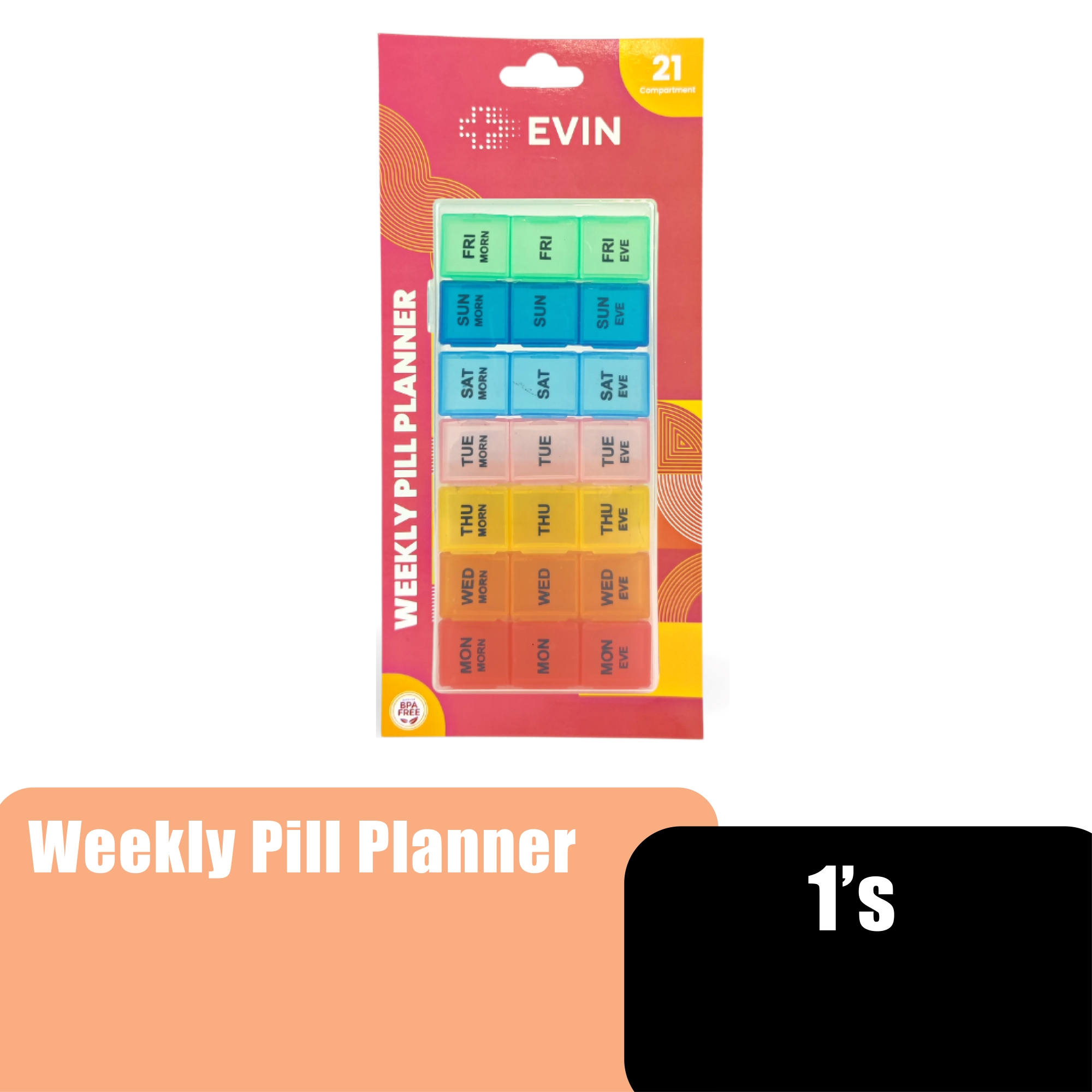 EVIN WEEKLY PILL PLANNER