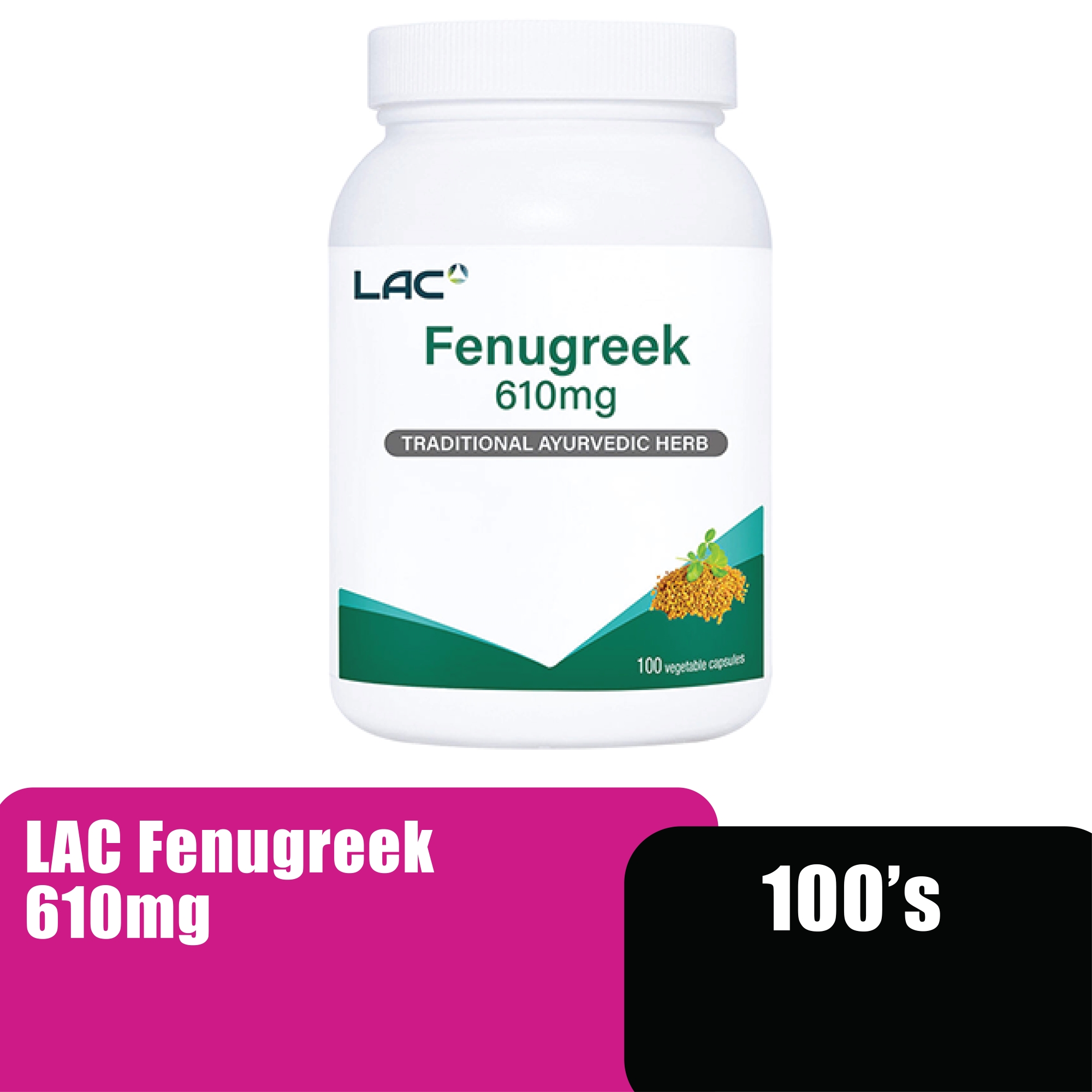 LAC FENUGREEK 610MG CAPSULE 100S