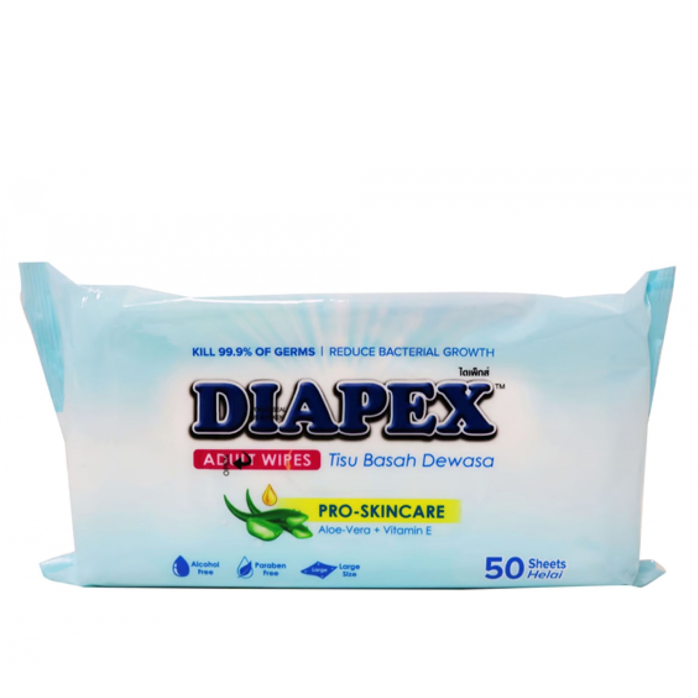 DIAPEX ADULT WIPES WITH FRAGRANCE 50'S