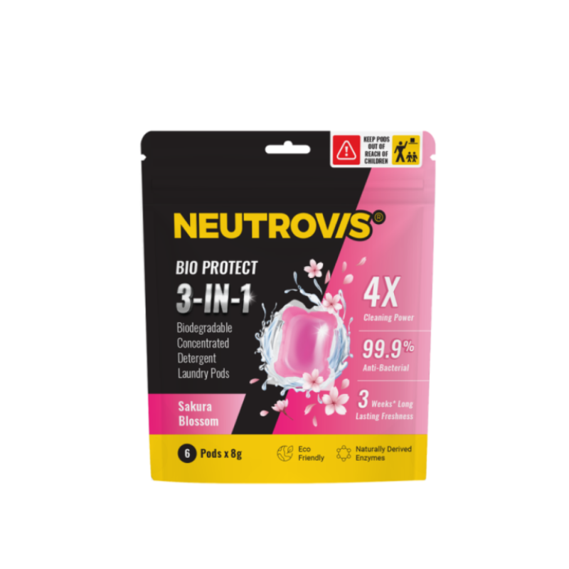 NEUTROVIS 3 IN 1 DETERGENT LAUNDRY PODS 8G X 6'S - SAKURA BLOSSOM